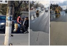 Cel care a cumpărat 1.000 de litri de motorină a răsturnat containerul pe șosea, la Tecuci. Pierdere uriașă și amendă de la Pompieri