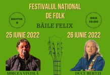 Festivalul Național de Folk, a V-a ediție, se va desfășura în județul nostru