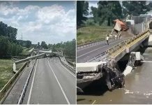 Un pod din Neamț s-a prăbușit, la doar câteva luni după ce a fost reabilitat