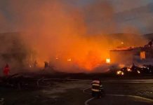 O hală de 300 mp de la un gater din Vărășeni a ars în totalitate