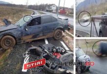 Un șofer de 19 ani s-a dat de zece ori peste cap cu BMW-ul