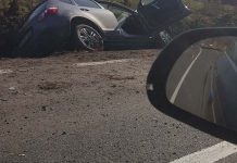 O mașină a intrat în șanț la Poclușa de Barcău, șoferul a ajuns la spital