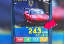 Şofer cu trei copii la bord a circulat cu 243 km/h